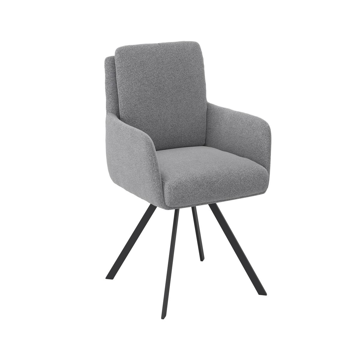 ŽIDLE S PODRUČKAMI MARIE - šedá/černá, Moderní, kov/dřevo (60/95,5/65cm) - Bessagi Home