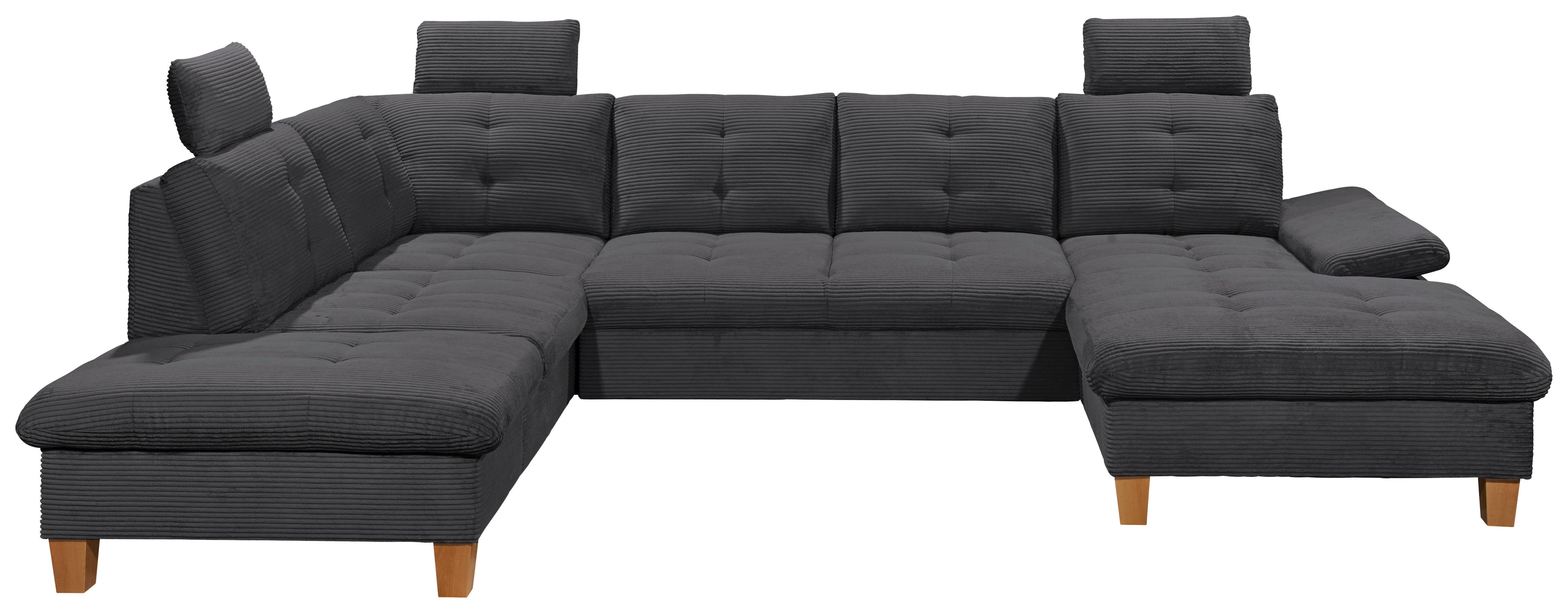 Wohnlandschaft Ascot Anthrazit U: 220x324x170 cm - Eichefarben/Anthrazit, KONVENTIONELL, Textil (220/324/170cm) - MID.YOU