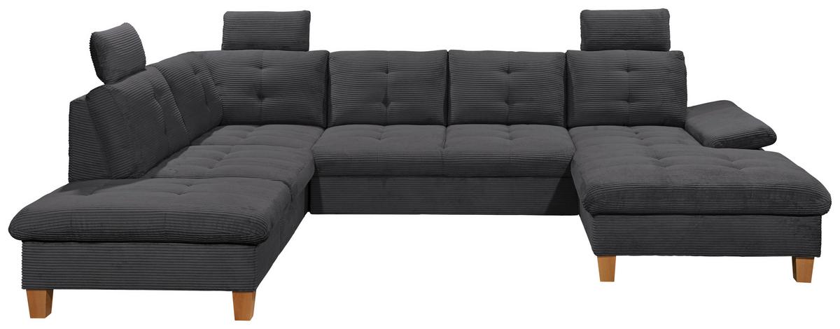 Wohnlandschaft Ascot Anthrazit U: 220x324x170 Cm - Eichefarben/Anthrazit, KONVENTIONELL, Textil (220/324/170cm) - MID.YOU