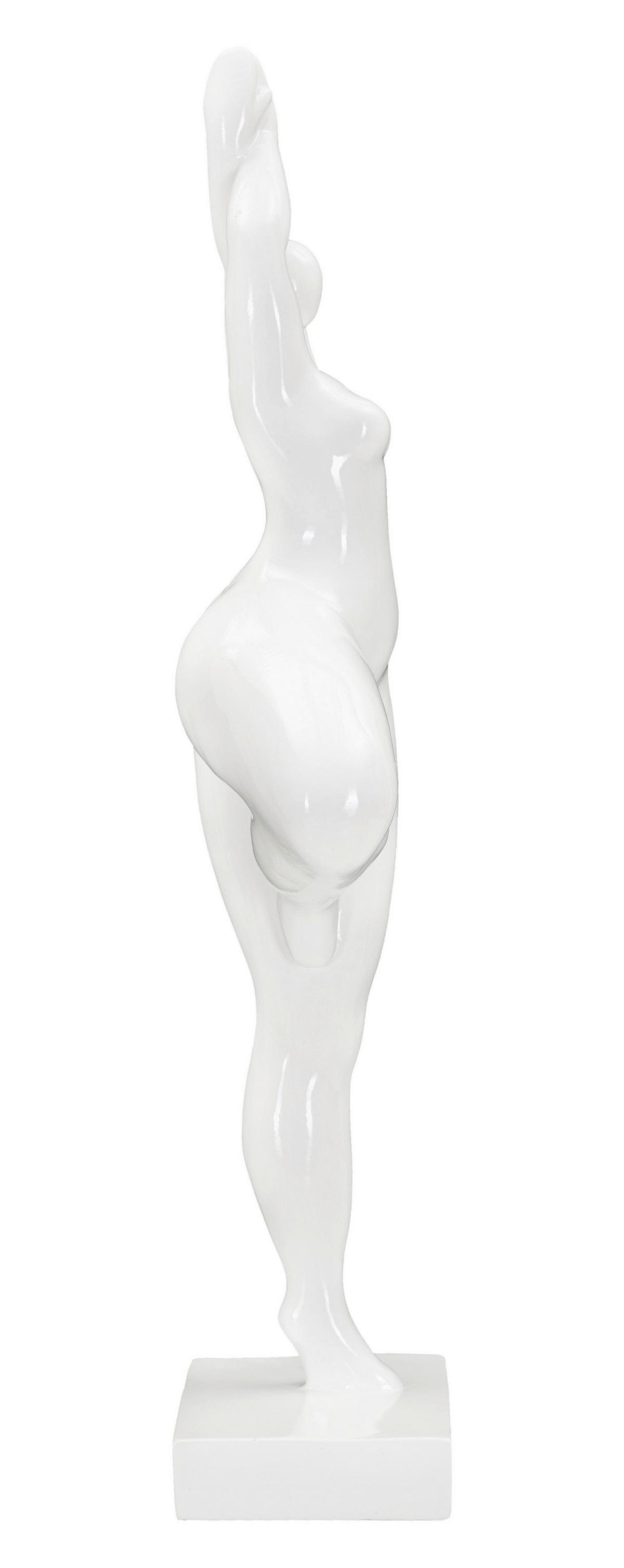 Skulptur Woman Yoga Weiß, B: 16 cm - Weiß, Basics, Kunststoff (16/45,8/9cm)