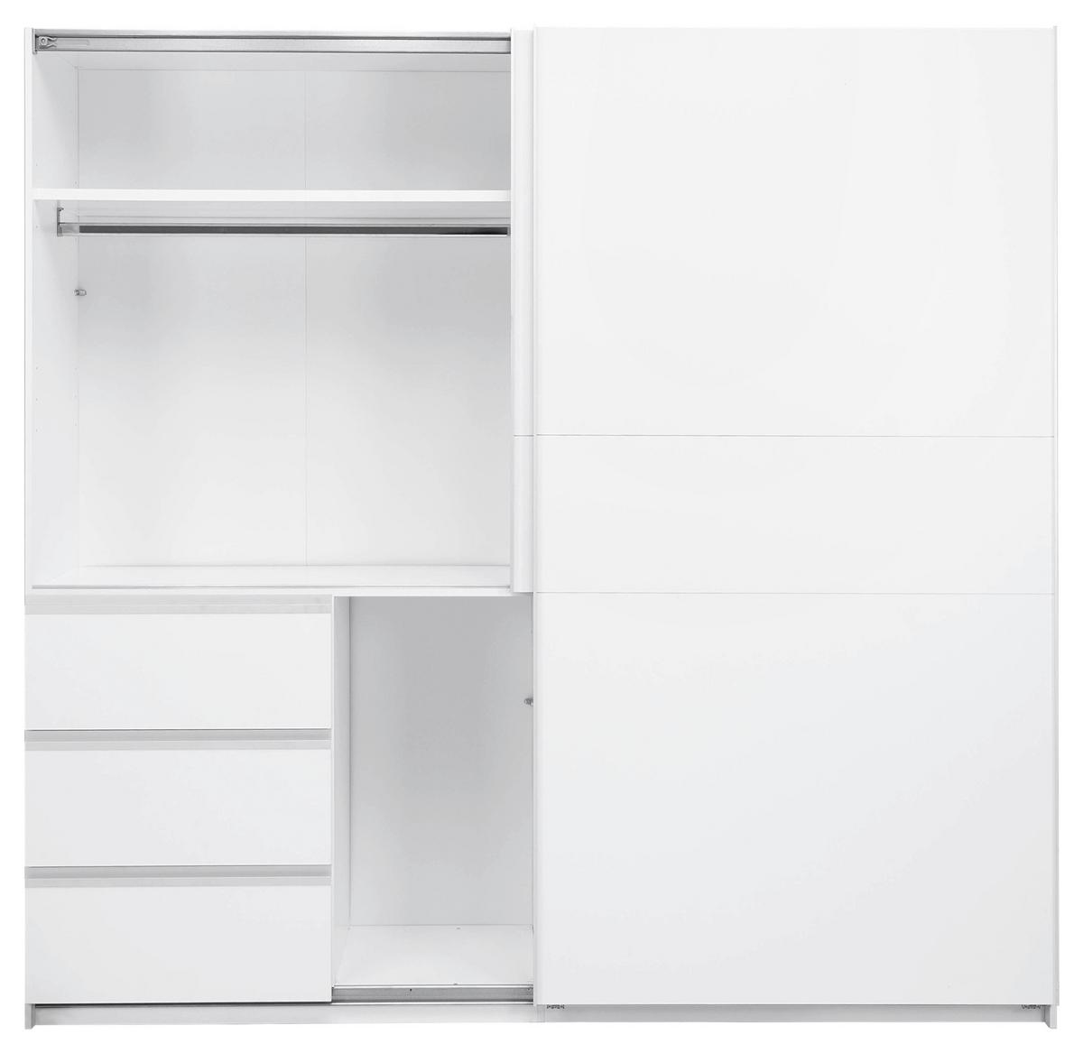 SCHIEBETÜRENSCHRANK Wilma Weiß B: 215cm - Weiß, MODERN, Holzwerkstoff (215/210/61,5cm) - P & B