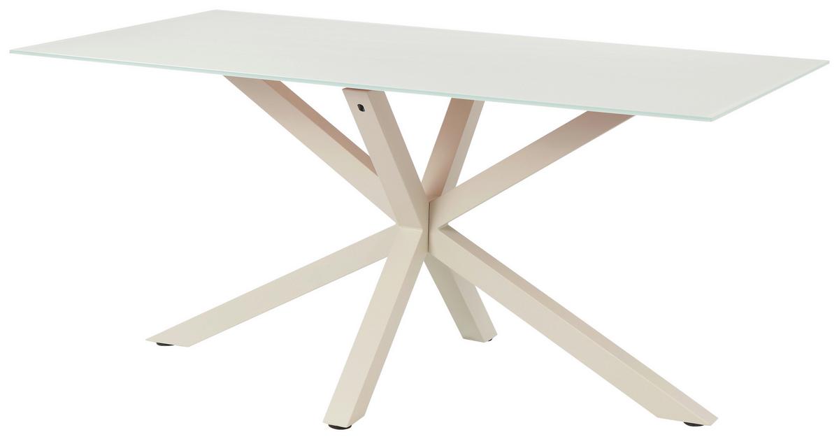 Esstisch Vanda Kaschmir L: 160 cm - Kaschmir, MODERN, Glas/Metall (160/90/75,5cm) - P & B
