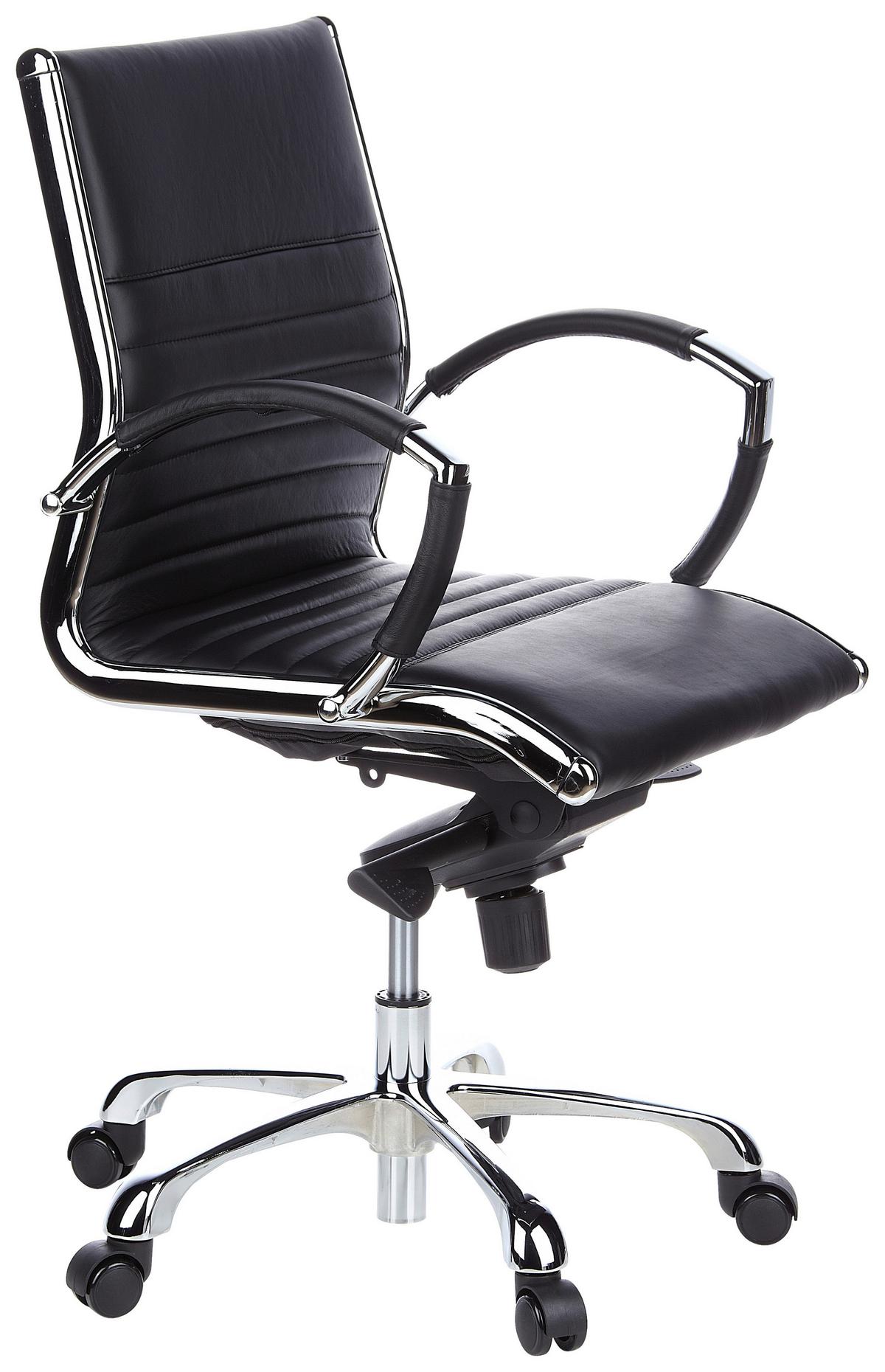 Drehstuhl Parma 10 Schwarz - Chromfarben/Schwarz, MODERN, Leder/Kunststoff (60/111/50cm) - MID.YOU