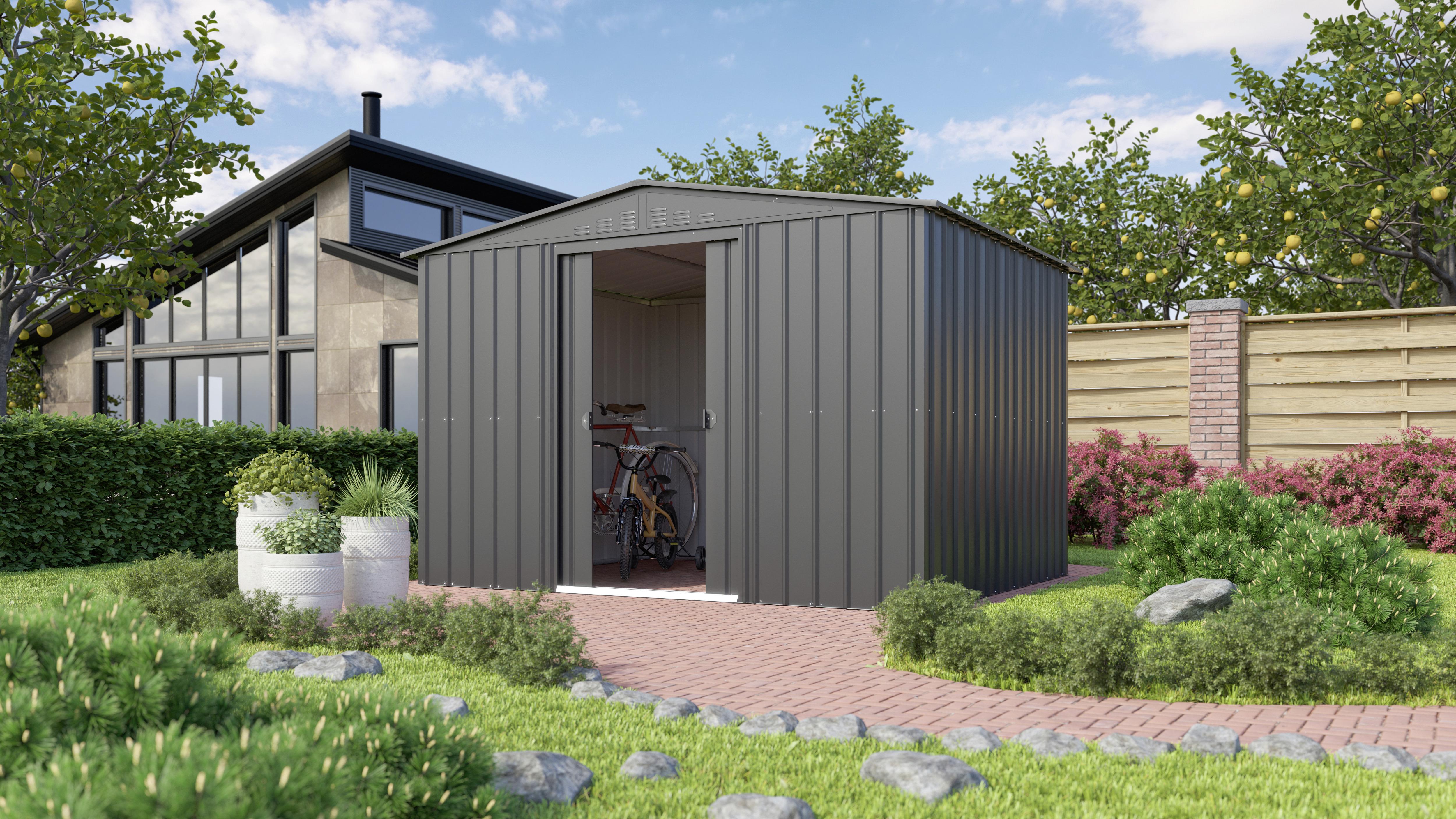 Gerätehaus ohne Boden 308x202x247 cm - Anthrazit, Basics, Metall (308/202/247cm)