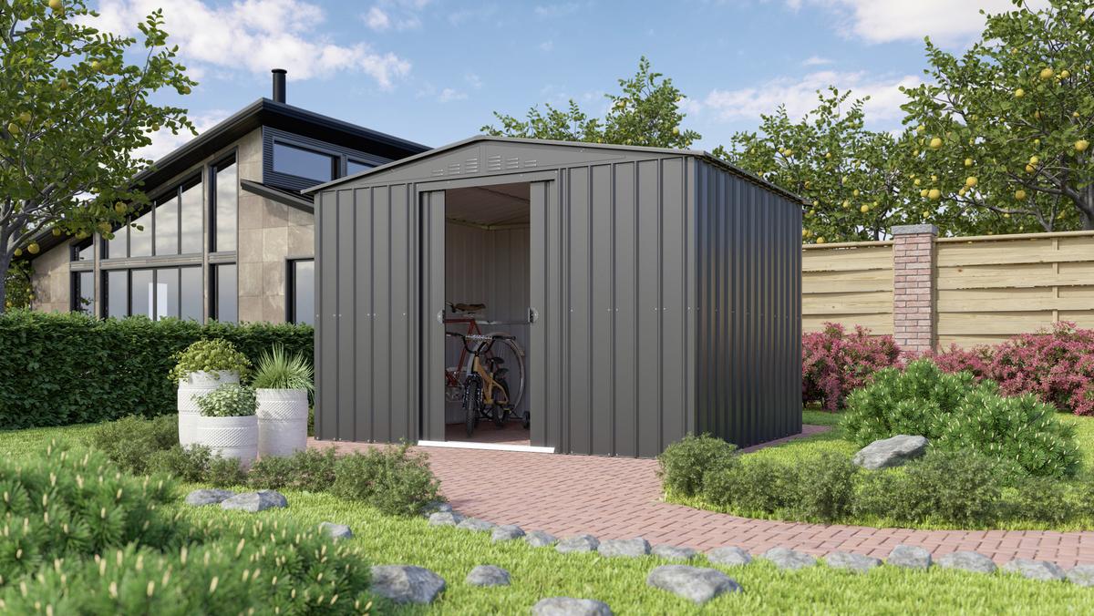 Gerätehaus ohne Boden 308x202x247 cm - Anthrazit, Basics, Metall (308/202/247cm)