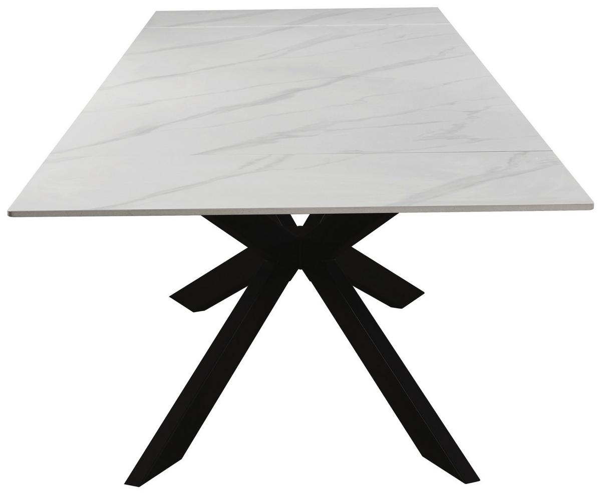Rozťahovací stôl LEON 180-260x90 - čierna/biela, Modern, kov/keramika (180-260/90/76cm) - Premium Living