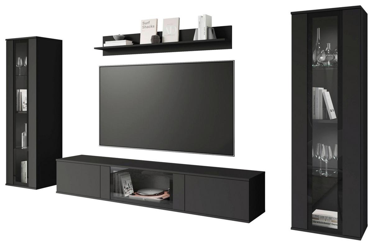 OBÝVACIA STENA CARO - čierna, Trend, kompozitné drevo/plast (262/141,9/33cm) - Livetastic