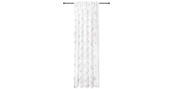 Fertigvorhang Ösen Snowflake 140x245 Cm Silber/weiß - Silberfarben/Weiß, MODERN, Textil (140/245cm) - Luca Bessoni