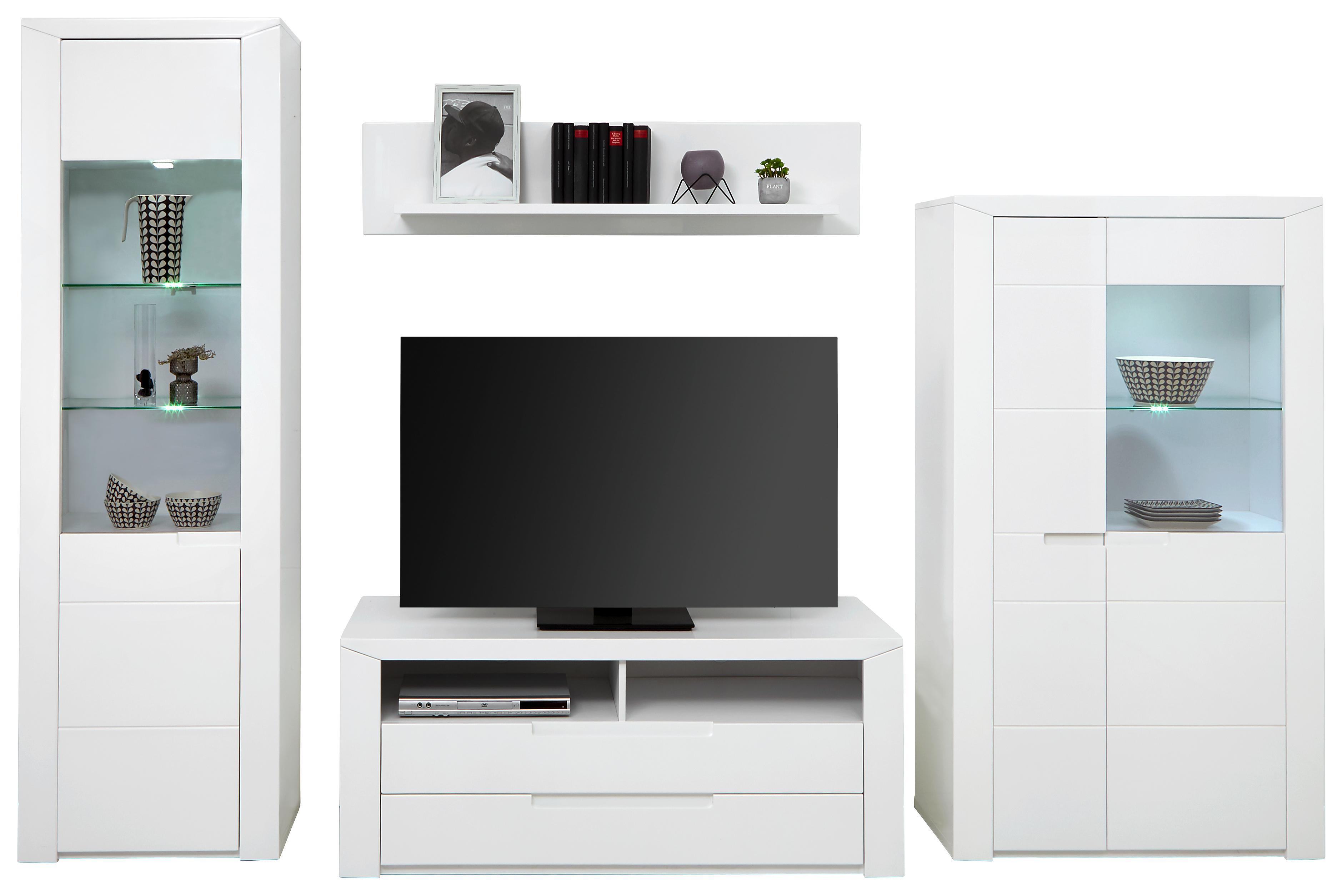 Wohnkombination Bree 3 - Weiß, MODERN, Holzwerkstoff (301/203/49cm)