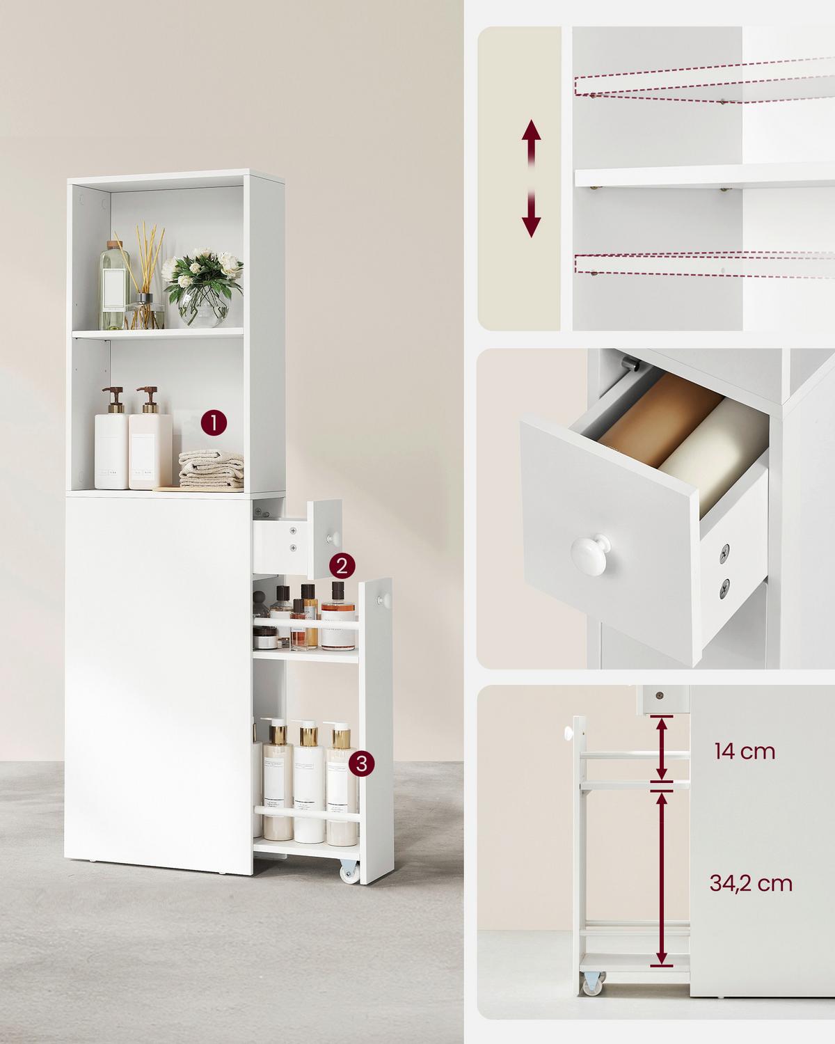 Midischrank Weiß B: 40cm - Weiß, Trend, Holzwerkstoff (40/134.4/18cm) - MID.YOU