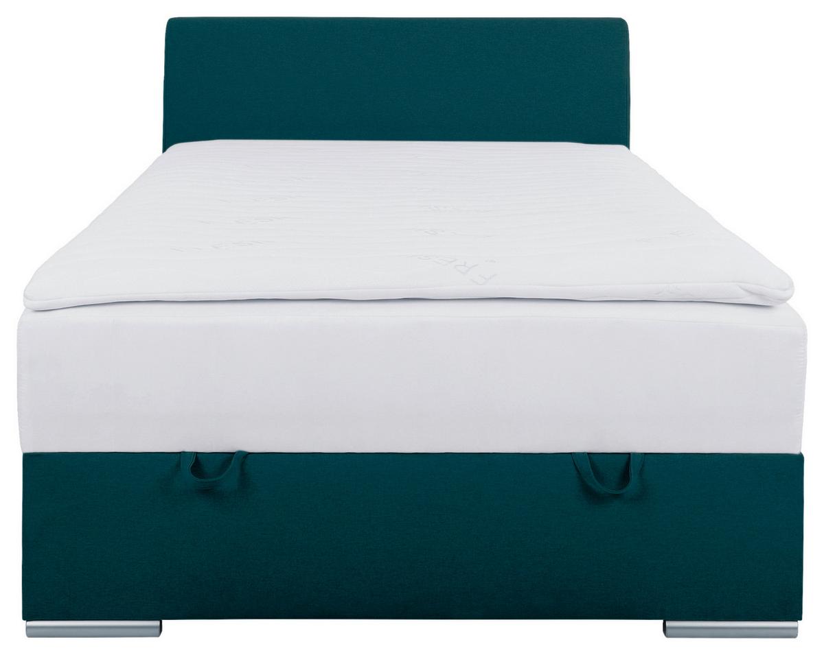 Polsterbett Cosi 120 - Chromfarben/Petrol, KONVENTIONELL, Holz/Textil (120/200cm)