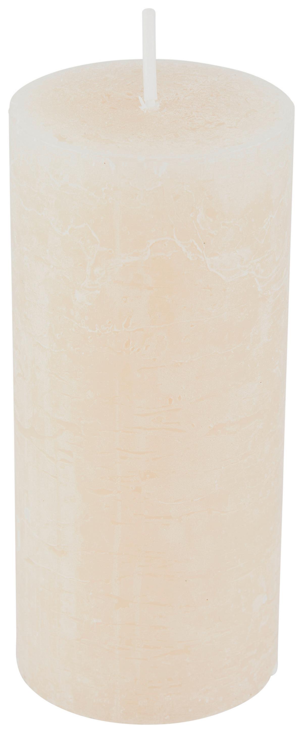 Stumpenkerze Saphira Creme Ø/H: 6,8/15 cm - Creme, Basics (6,8/15cm) - Ondega