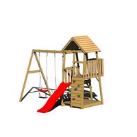 Spieltum Salamander Naturfarben/rot, B: 340 Cm - Rot/Naturfarben, KONVENTIONELL, Holz (340/270/290cm)
