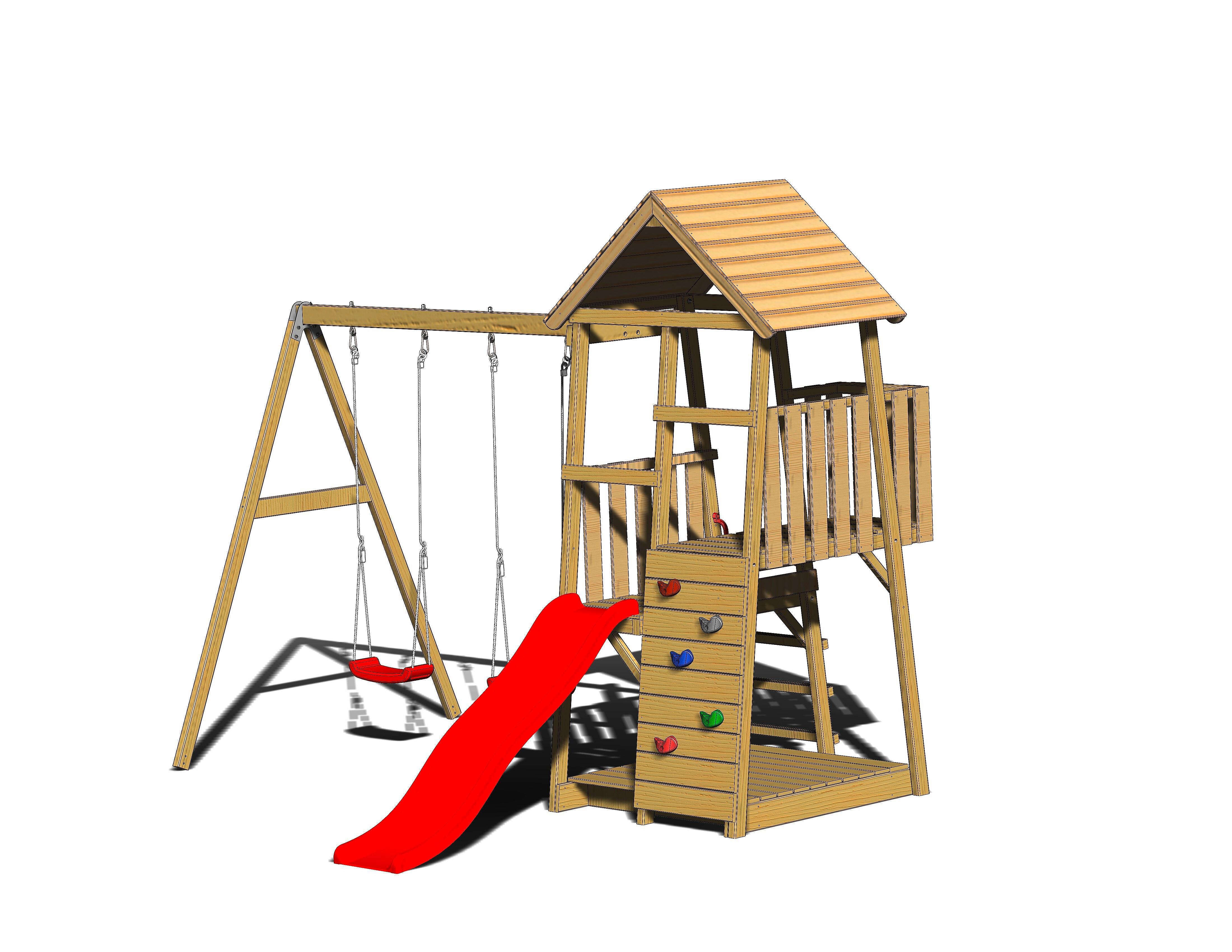 Spieltum Salamander Naturfarben/rot, B: 340 Cm