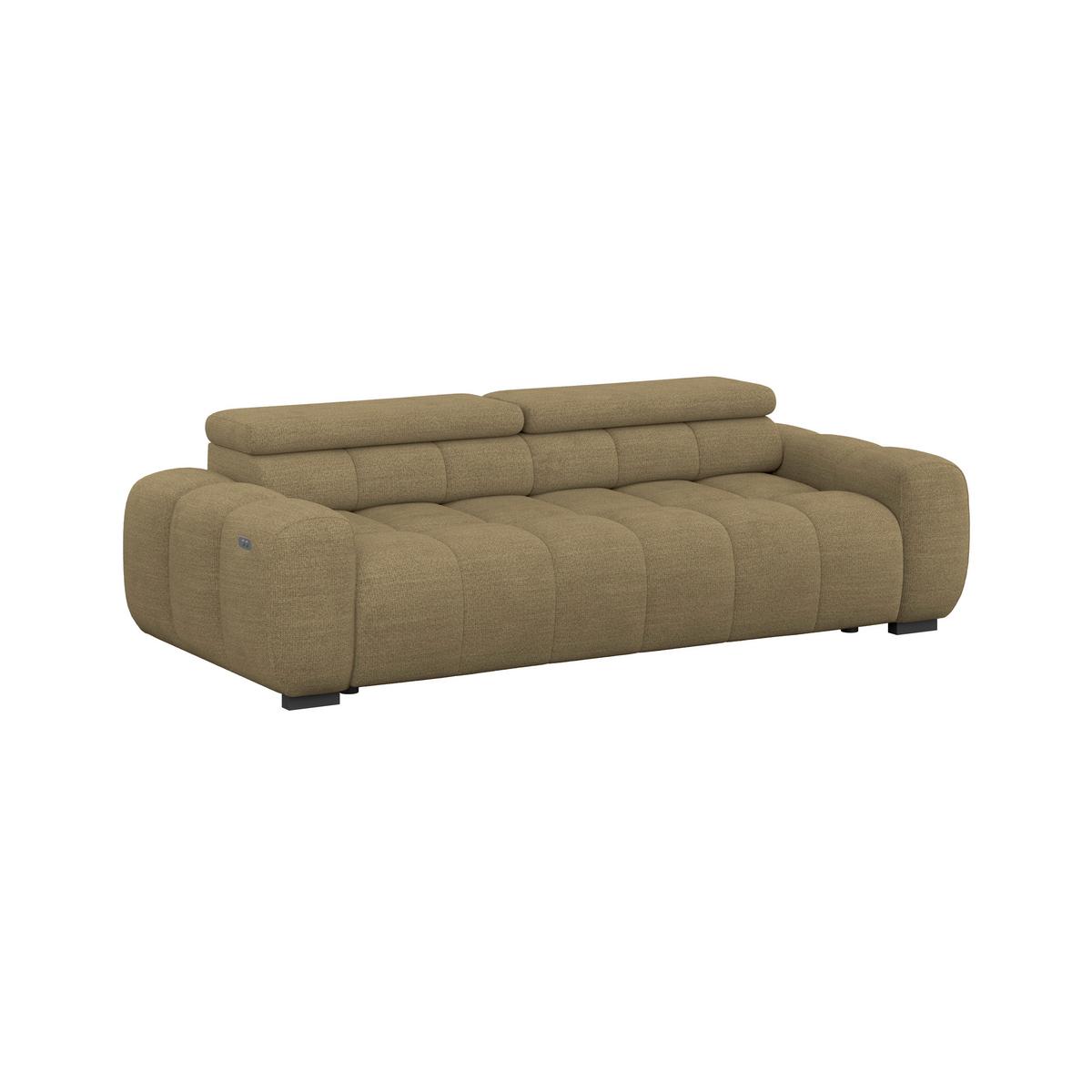 Bigsofa Bull Webstoff Taupe, B: 248 cm - Taupe/Schwarz, Design, Textil (248/77-97/108cm) - Luca Bessoni