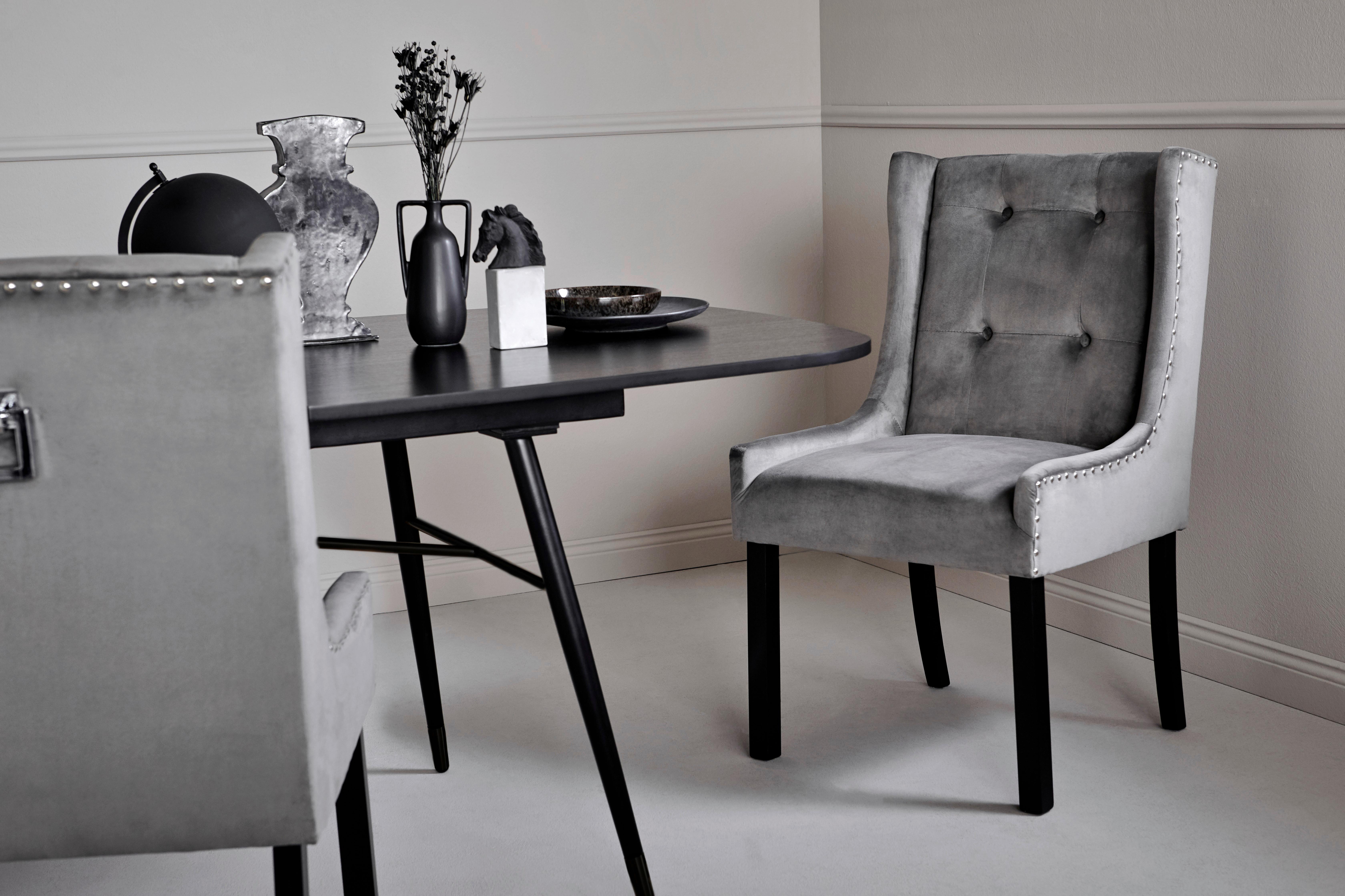 Stuhl Savik Norfolk Anthrazit/Schwarz B: 57 cm - Anthrazit/Schwarz, MODERN, Holz/Textil (57/64/99cm) - Livetastic