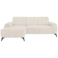 Ecksofa mit USB Anschluss Sano, Creme, S: 180x258 cm - Creme/Schwarz, MODERN, Textil (180/258cm) - Livetastic