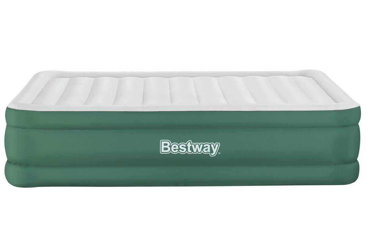 Luftbett Sam 203x152x46 Cm Bis 350kg, Inkl. Pumpe - Dunkelgrün/Grau, KONVENTIONELL, Kunststoff/Metall (203/152/46cm) - Bestway