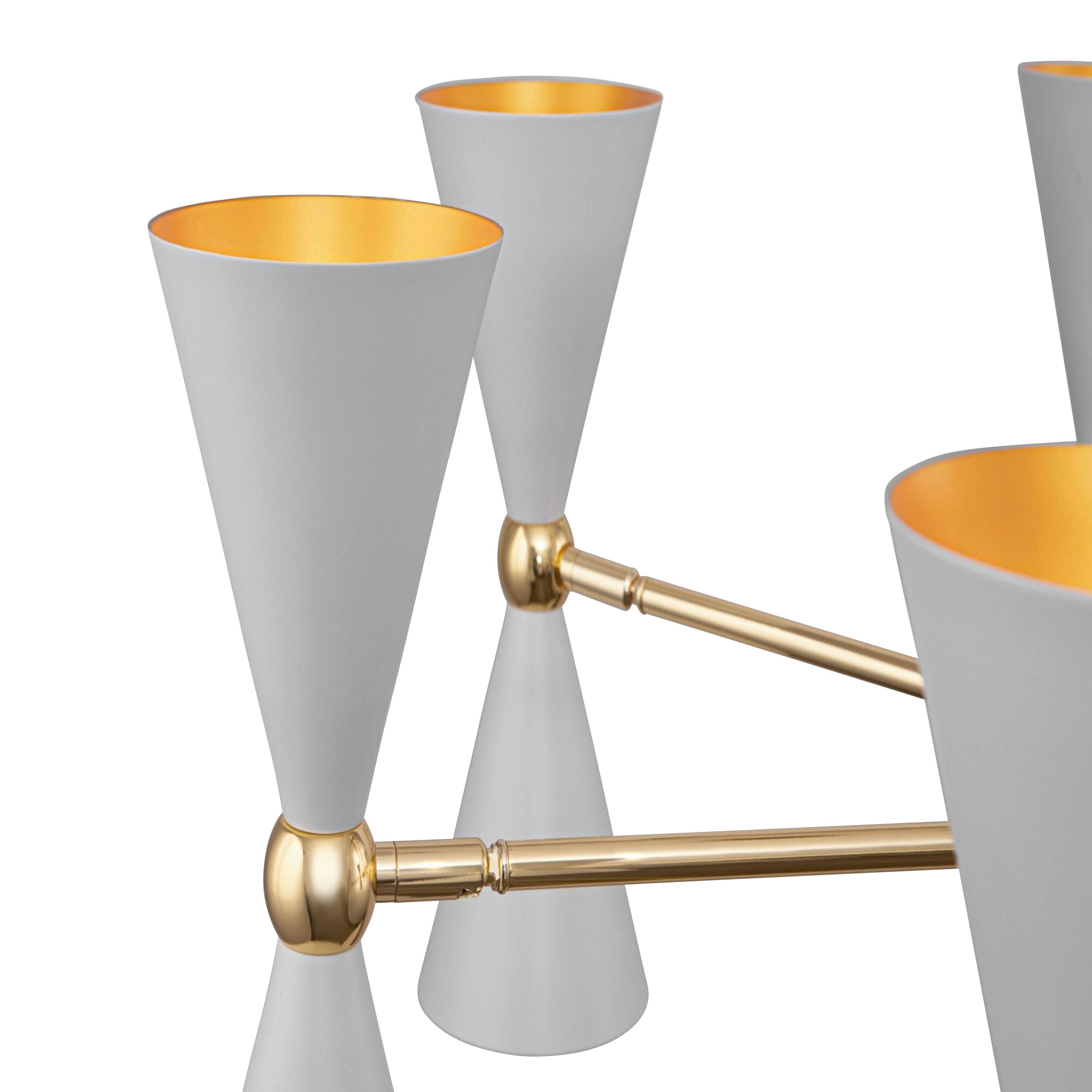 Kronleuchter Vesper - Goldfarben/Weiß, Basics, Metall (91/32/91cm) - MAYTONI
