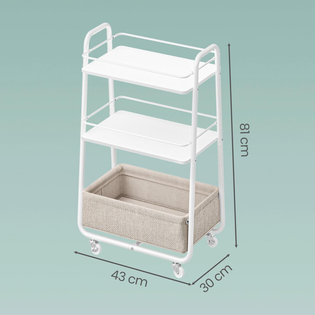 SERVÍROVACÍ VOZÍK BIELA/HNEDÁ - biela/béžová, Trend, kov/kompozitné drevo (43/81/30cm) - Boxxx