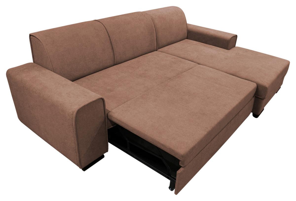 Ecksofa Classic Altrosa 270x175 Cm - Schwarz/Altrosa, Design, Textil (270/175cm) - MID.YOU