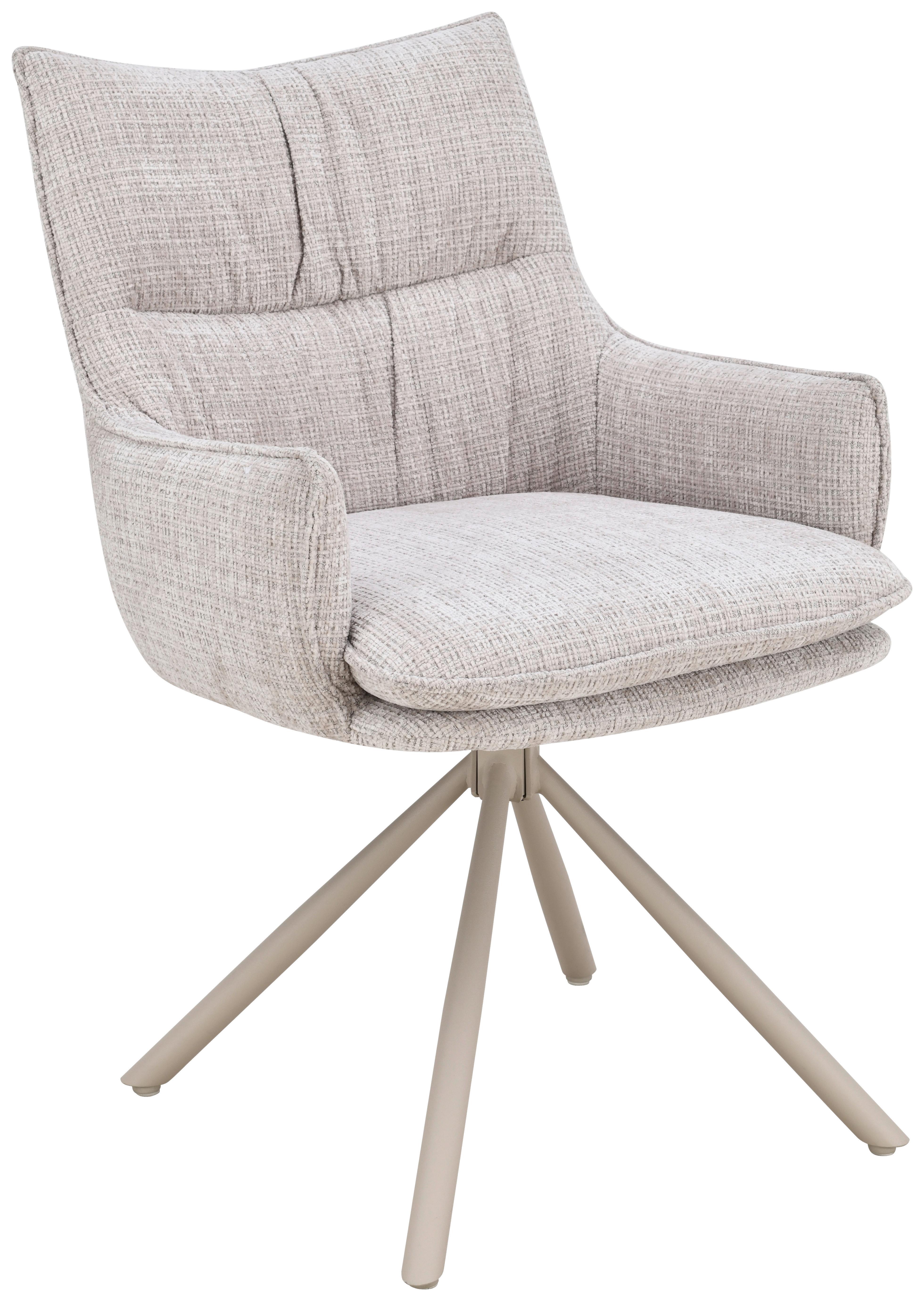 Armlehnstuhl Aria Beige B: 57 cm - Beige, MODERN, Holz/Textil (57/90/67cm) - Livetastic
