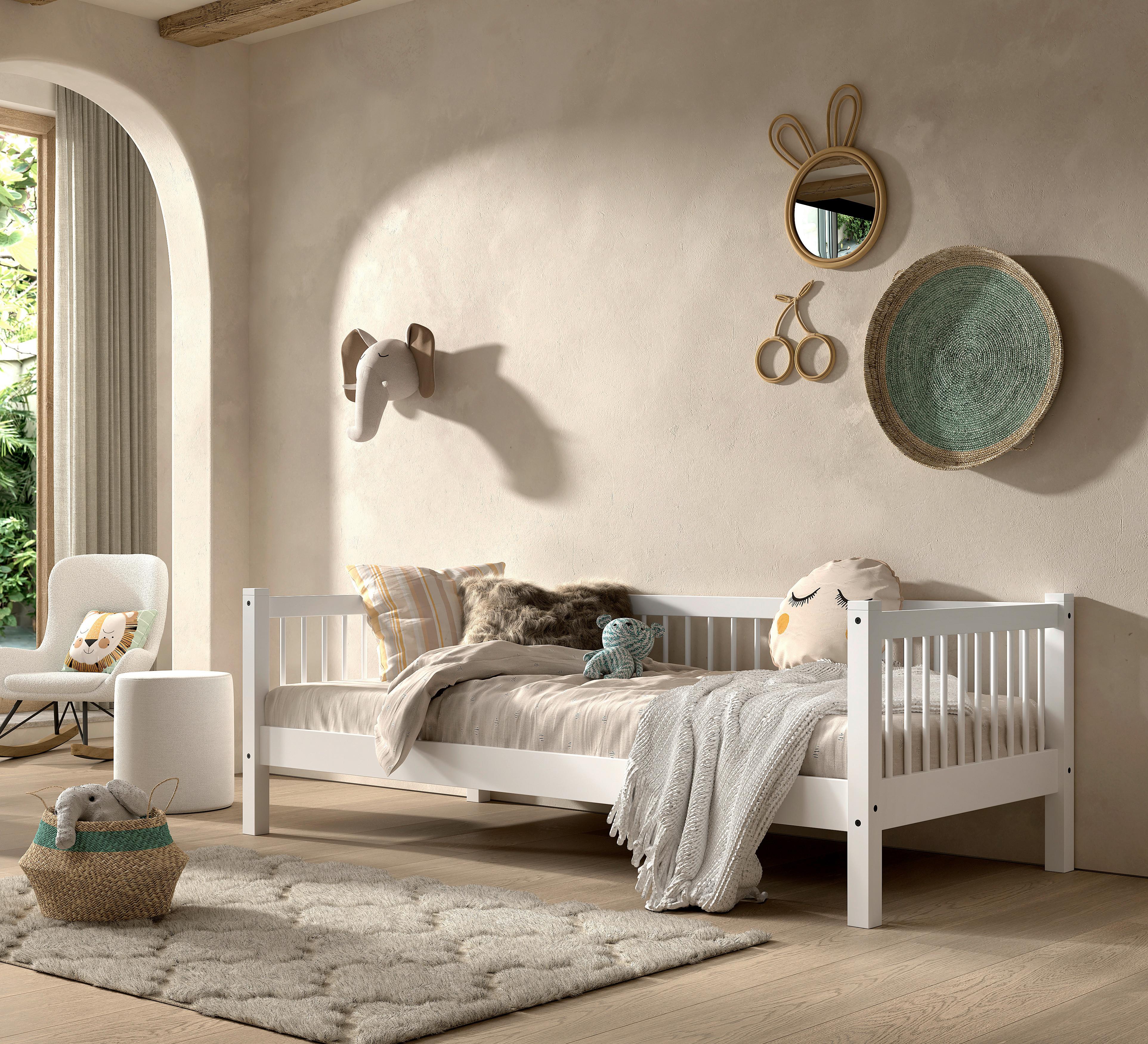 Bett Forrest - Weiß/Naturfarben, MODERN, Holz (90/200cm) - MID.YOU