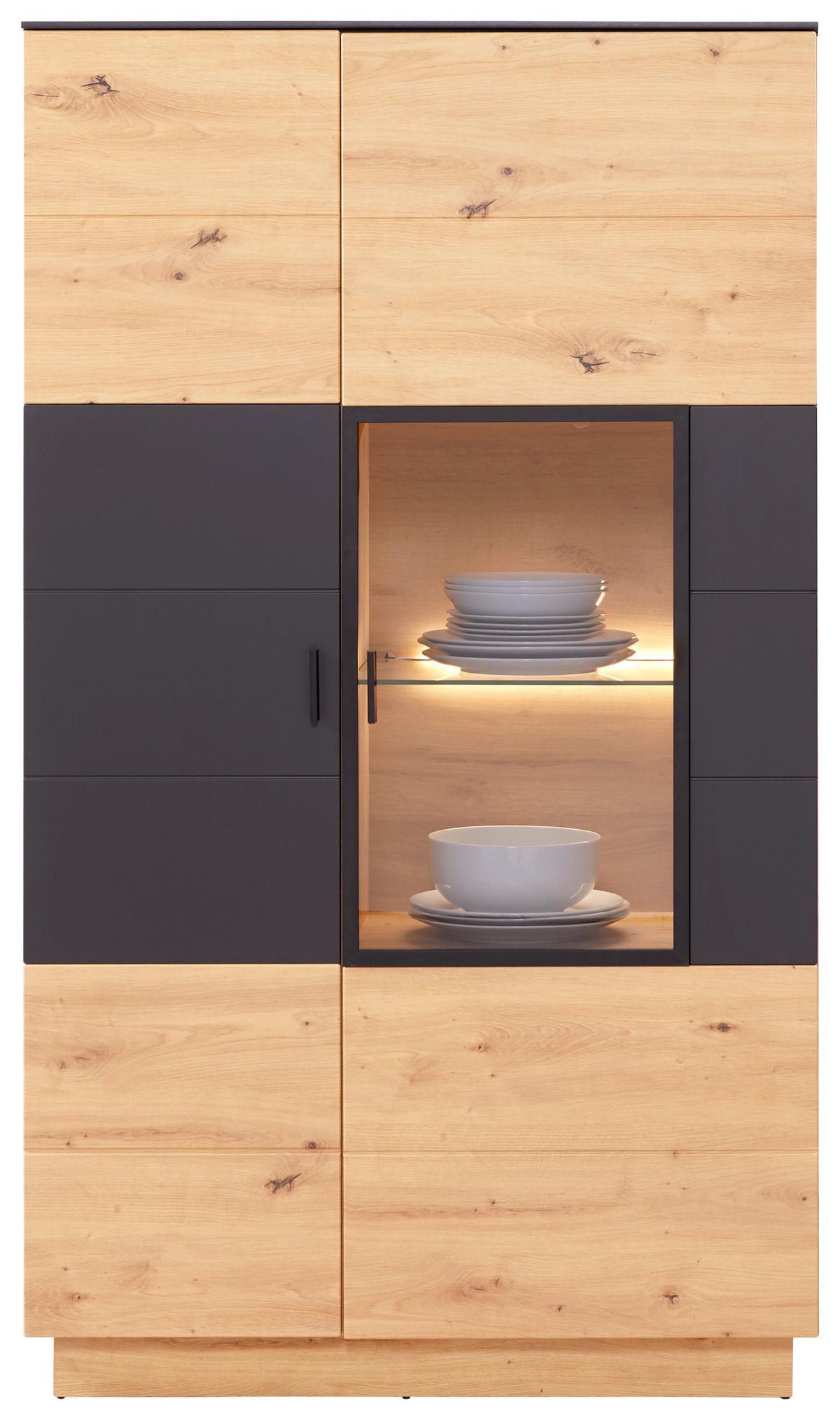 Wohnkombination Modern 4 -Teilig. Tonale 5, Eiche Dekor/Grau - MODERN (293,5/207,6/40cm)