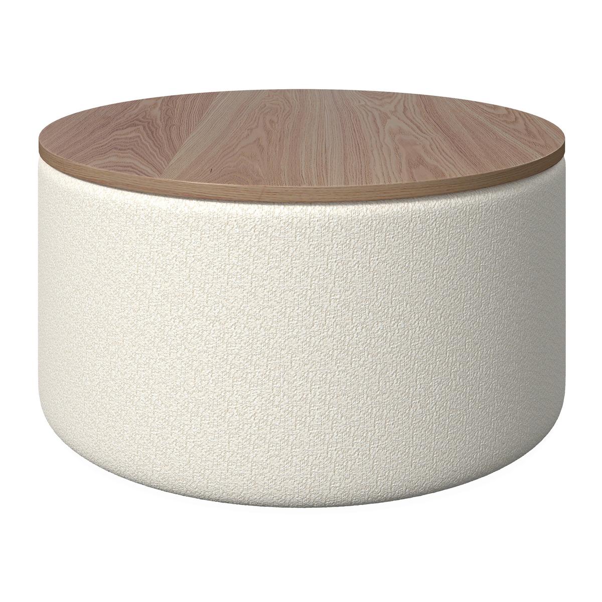 Konferenční stolek Elliot, P: 70 cm - bílá/přírodní barvy, Moderní, dřevo/kompozitní dřevo (70/70/35cm) - Bessagi Home