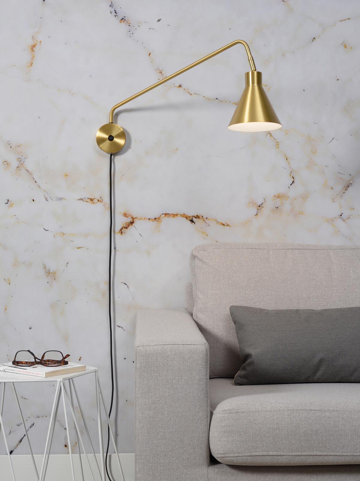 Wandleuchte Lyon 1-flammig Drehbar Und Schwenkbar - Goldfarben, Design, Metall (25/68cm) - It's about Romi