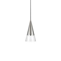 Hängeleuchte Cono Klar Nickelfarben D: 15cm - Klar/Nickelfarben, KONVENTIONELL, Glas/Metall (15/50/233cm) - Ideal Lux