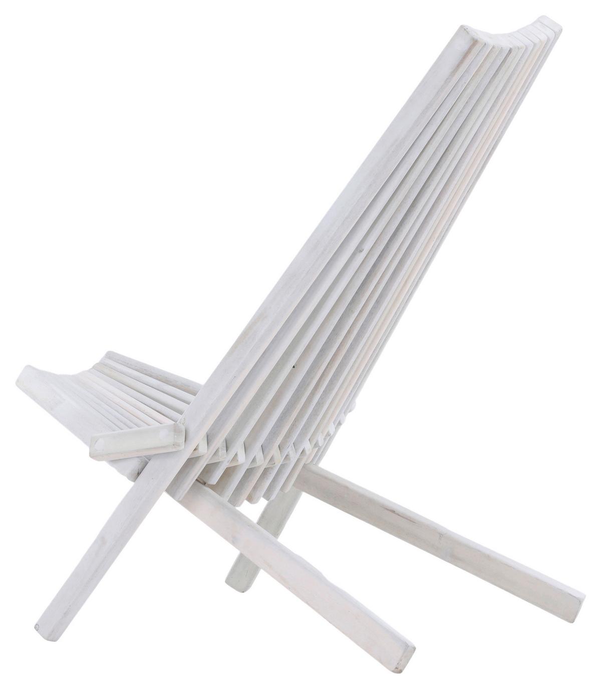 Strandsessel Wetterfest Asta Holz - Weiß, KONVENTIONELL, Holz (57/79/73cm) - Gardenson