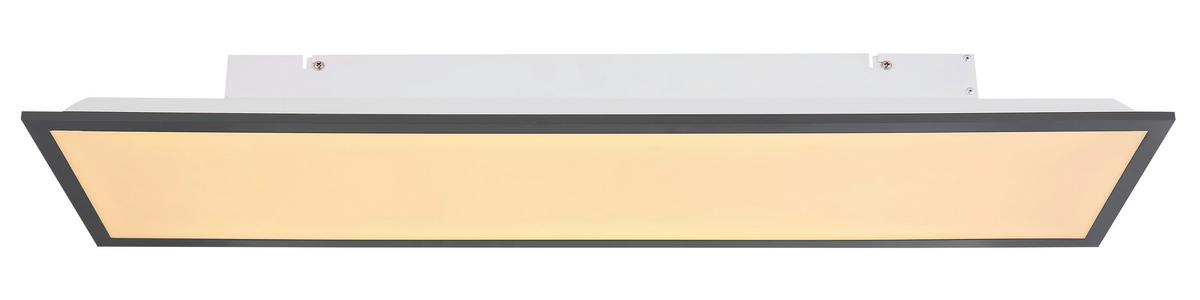 Led-deckenleuchte Ina L: 80 Cm - Opal/Graphitfarben, MODERN, Kunststoff/Metall (80/20/7,5cm)