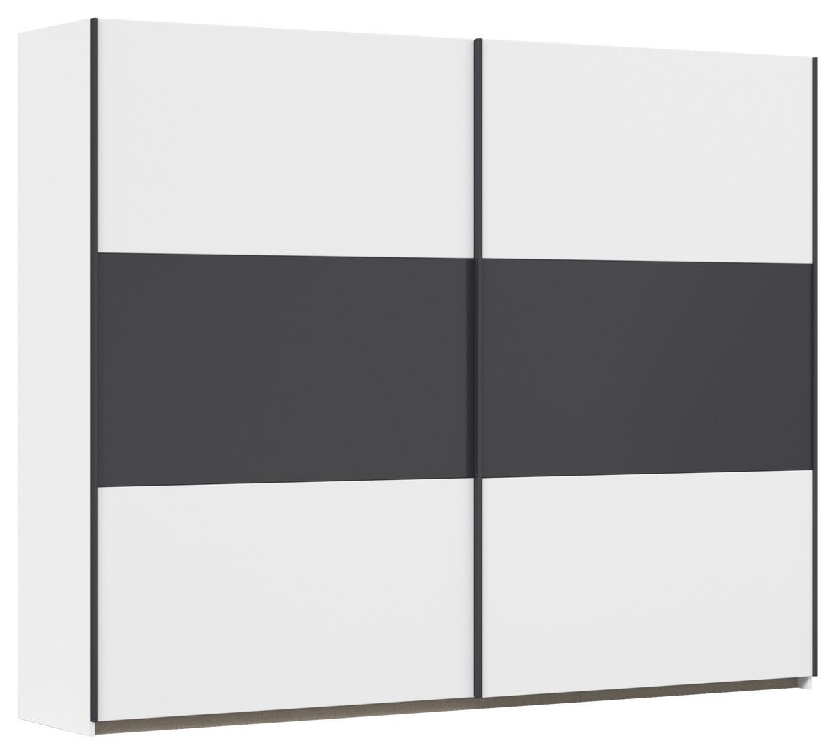 Schwebetürenschrank Neo Grau Weiß B: 261 Cm - Weiß/Grau, MODERN, Holzwerkstoff (261/210/59cm) - Rauch Möbel