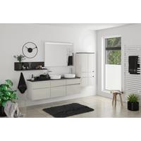 Badmöbel-set 5-tlg. Fontana B: Ca. 300 Cm Grau/schwarz - Schwarz/Grau, Holzwerkstoff (300cm) - Vertico