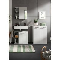 Badezimmer Copa Grau Weiß Hg B: 120 Cm - Weiß Hochglanz/Schwarz, MODERN, Holzwerkstoff (120cm) - MID.YOU