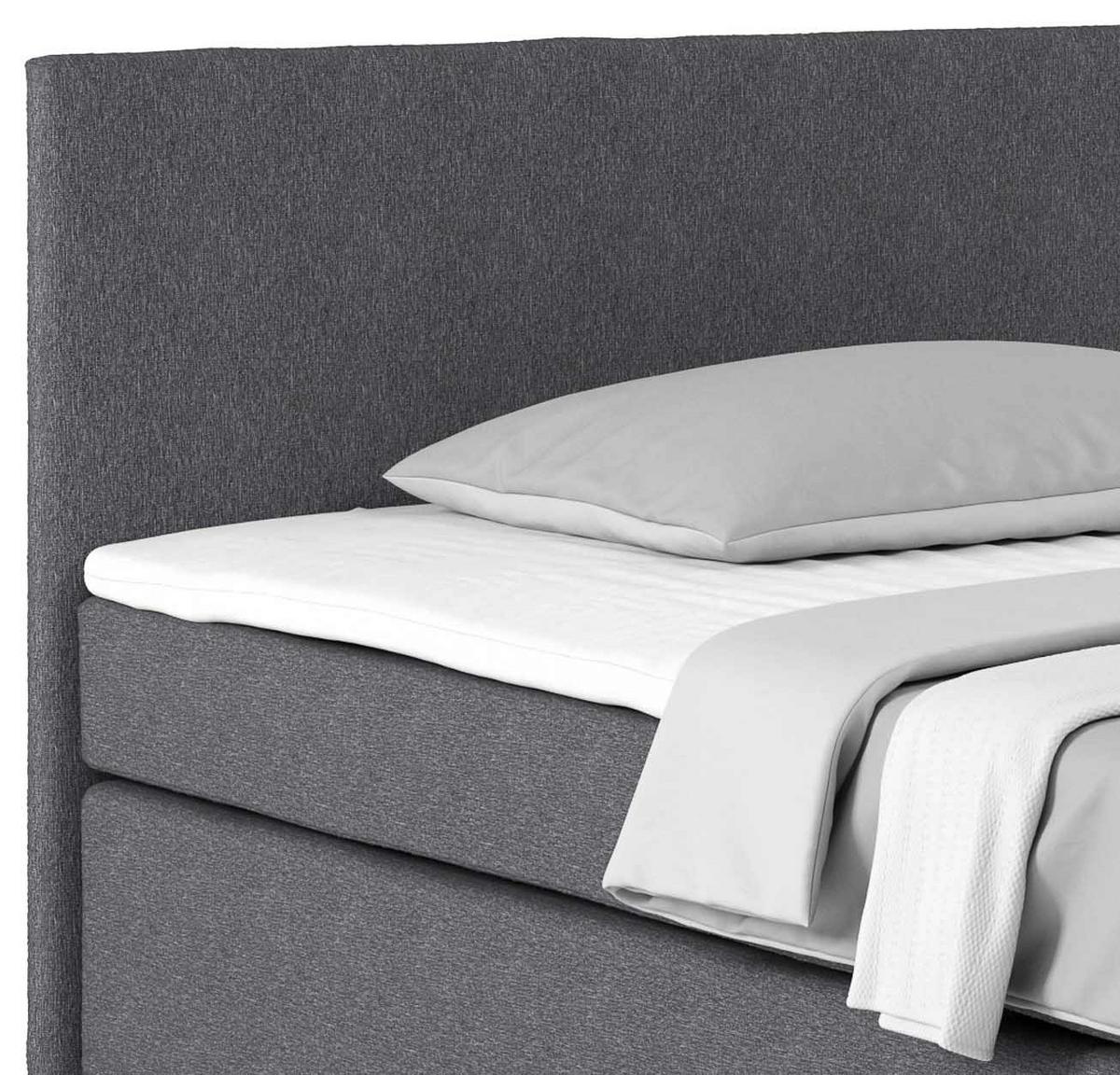 Postel Boxspring Nero 140x200 cm, tmavě šedá - šedá/barvy chromu, Konvenční, kov/textil (140/200cm)