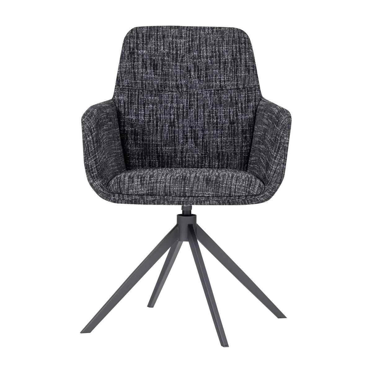 ARMLEHNSTUHL Grant Schwarz B: 61cm - Schwarz, MODERN, Textil/Metall (61/88/63cm) - Livetastic