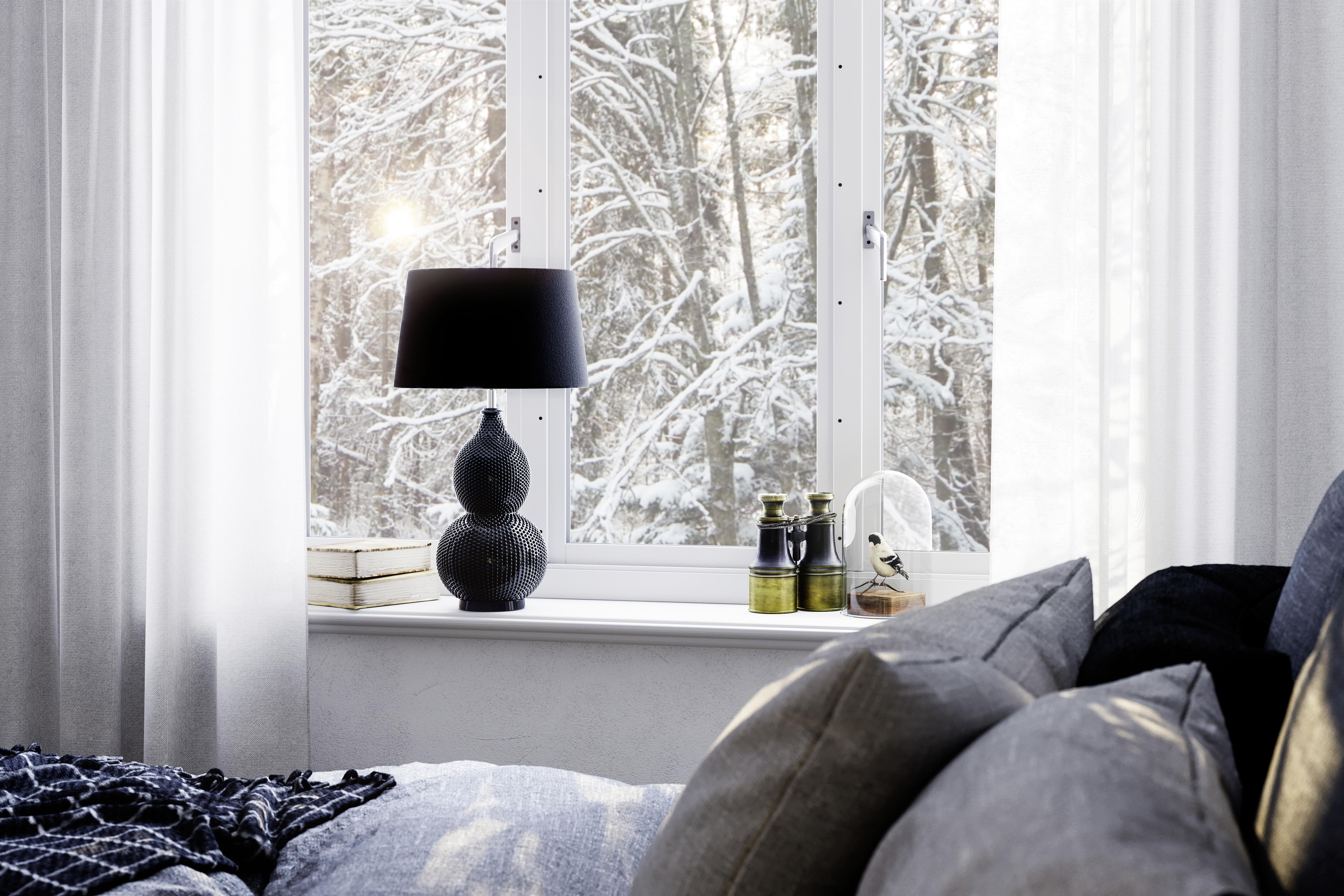 Tischlampe Lofty Schwarz 4001840-4002 Lofty - Schwarz, Design, Kunststoff/Textil (33/56,5cm) - By Rydéns