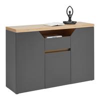 ŠIROKÁ KOMODA PEPE -EXKLUSIV- - černá/barvy grafitu, Moderní, kompozitní dřevo/plast (135/90/40cm) - Mömax