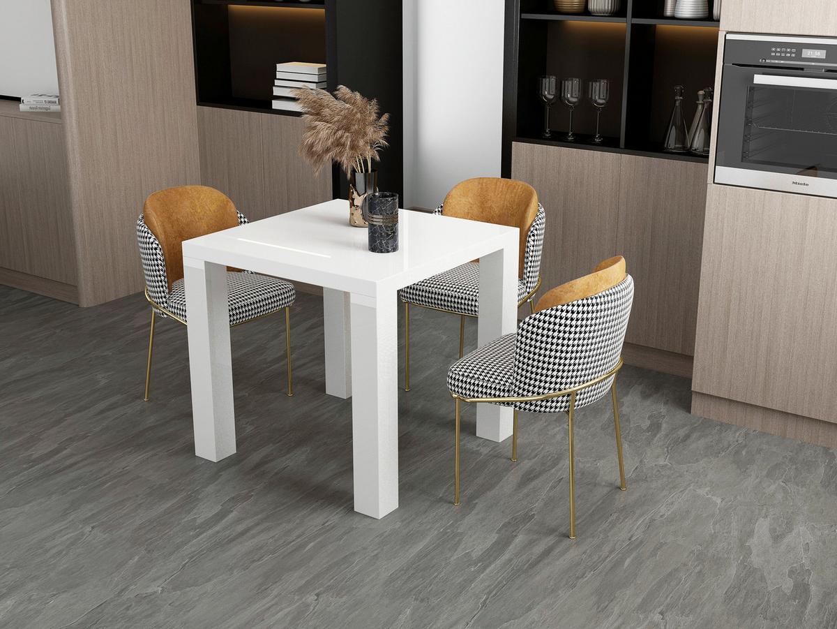 Esstisch Weiß B: 80 Cm - Weiß Hochglanz, MODERN, Holzwerkstoff (80/80/76cm) - Livetastic