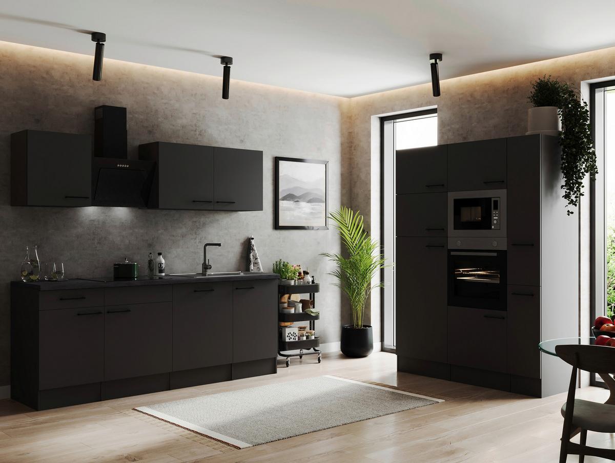 Küchenblock Oliver Dunkelgrau B: 370 Cm - Dunkelgrau/Grau, Design, Holzwerkstoff (370cm) - Respekta