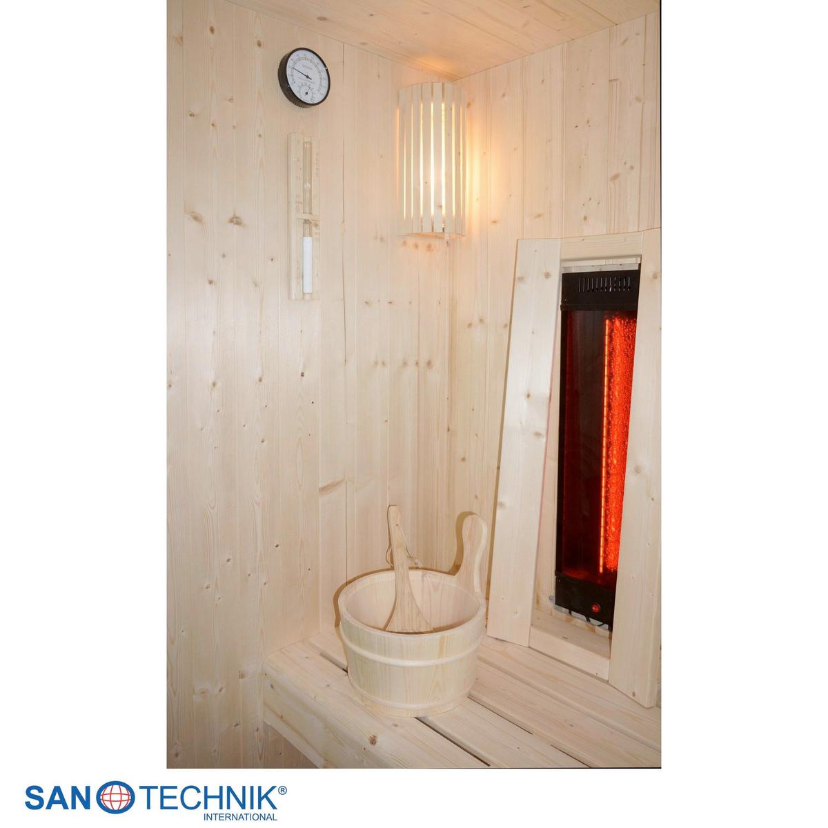 Sauna+Infrarotkabine GLACIER L geeignet für 2-3 Personen - Fichtefarben, Basics, Glas/Holz (150/120/200cm) - Sanotechnik