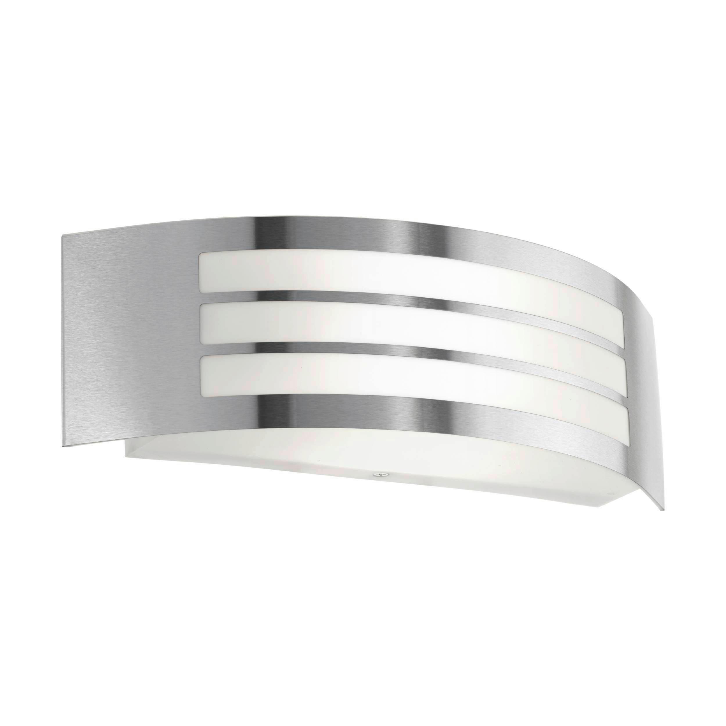 Außenwandleuchte 75423 Leiros Weiss - Edelstahlfarben/Weiß, Basics, Kunststoff/Metall (31cm) - Eglo