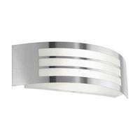 Außenwandleuchte 75423 Leiros Weiss - Edelstahlfarben/Weiß, Basics, Kunststoff/Metall (31cm) - Eglo