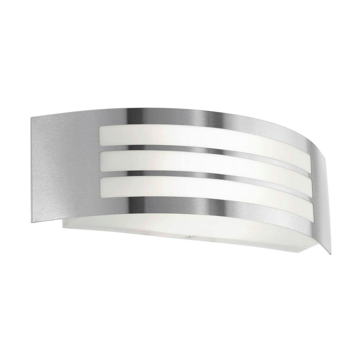Außenwandleuchte 75423 Leiros Weiss - Edelstahlfarben/Weiß, Basics, Kunststoff/Metall (31cm) - Eglo