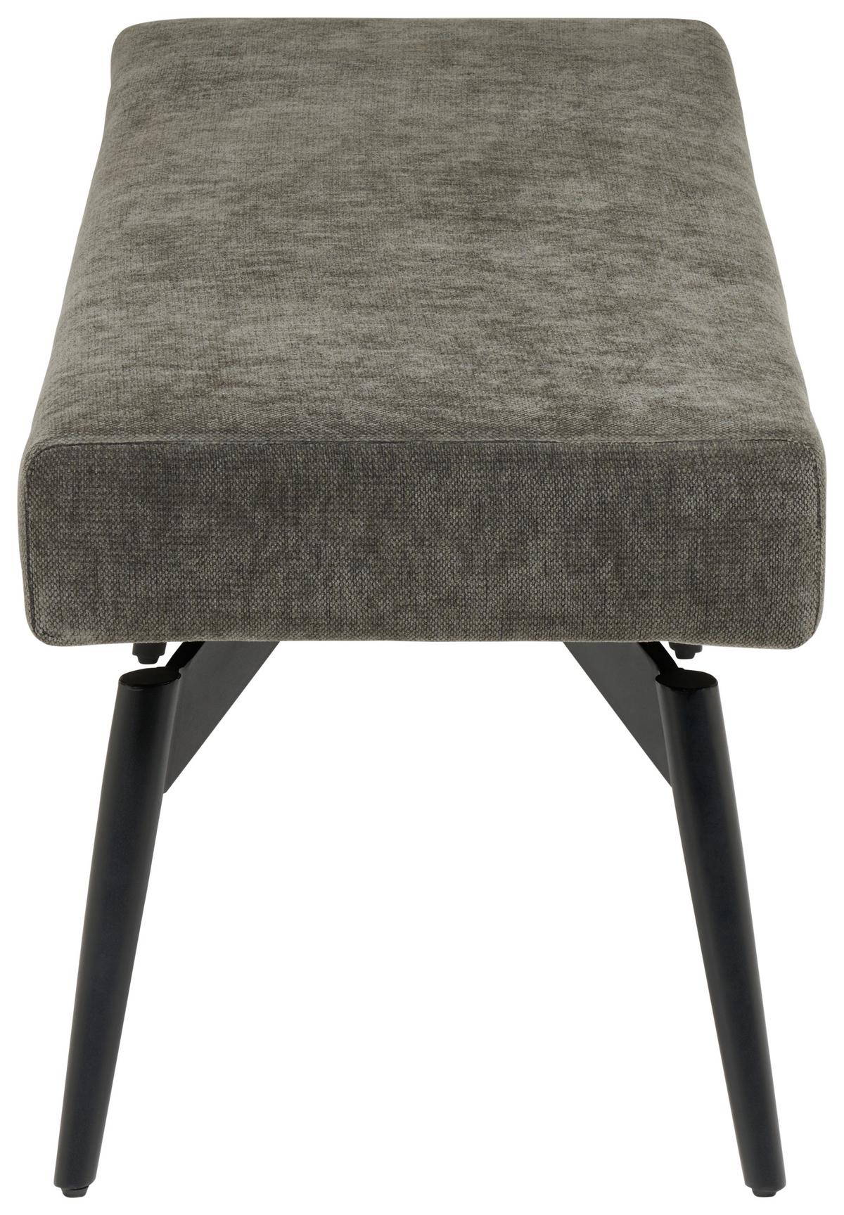 Sitzbank Tinos ohne Lehne Dunkelgrau, B: 140 cm - Dunkelgrau/Schwarz, KONVENTIONELL, Textil/Metall (140/49/47cm) - MID.YOU