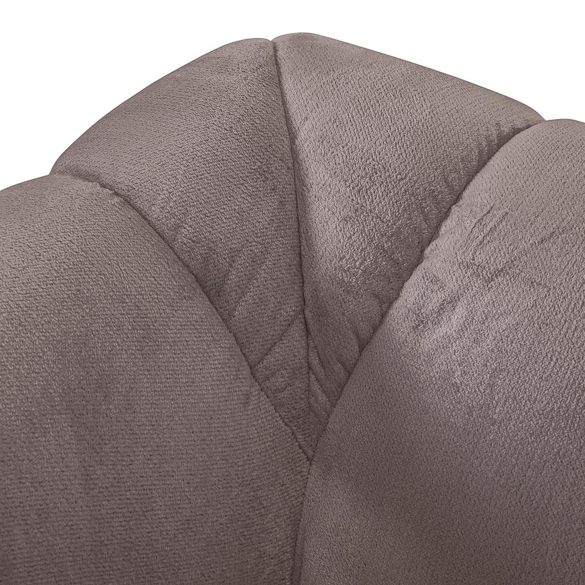 Bigsofa Sabea B: 220 Cm Schlammfarben Plüsch - Schlammfarben/Schwarz, KONVENTIONELL, Textil (220/67/106cm) - MID.YOU