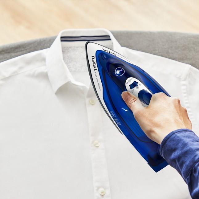 Dampfbügeleisen FV2838 Blau/ Weiß 2400 W Sprayeinrichtung - Blau/Weiß, Basics, Keramik/Kunststoff (30/13/15cm) - Tefal