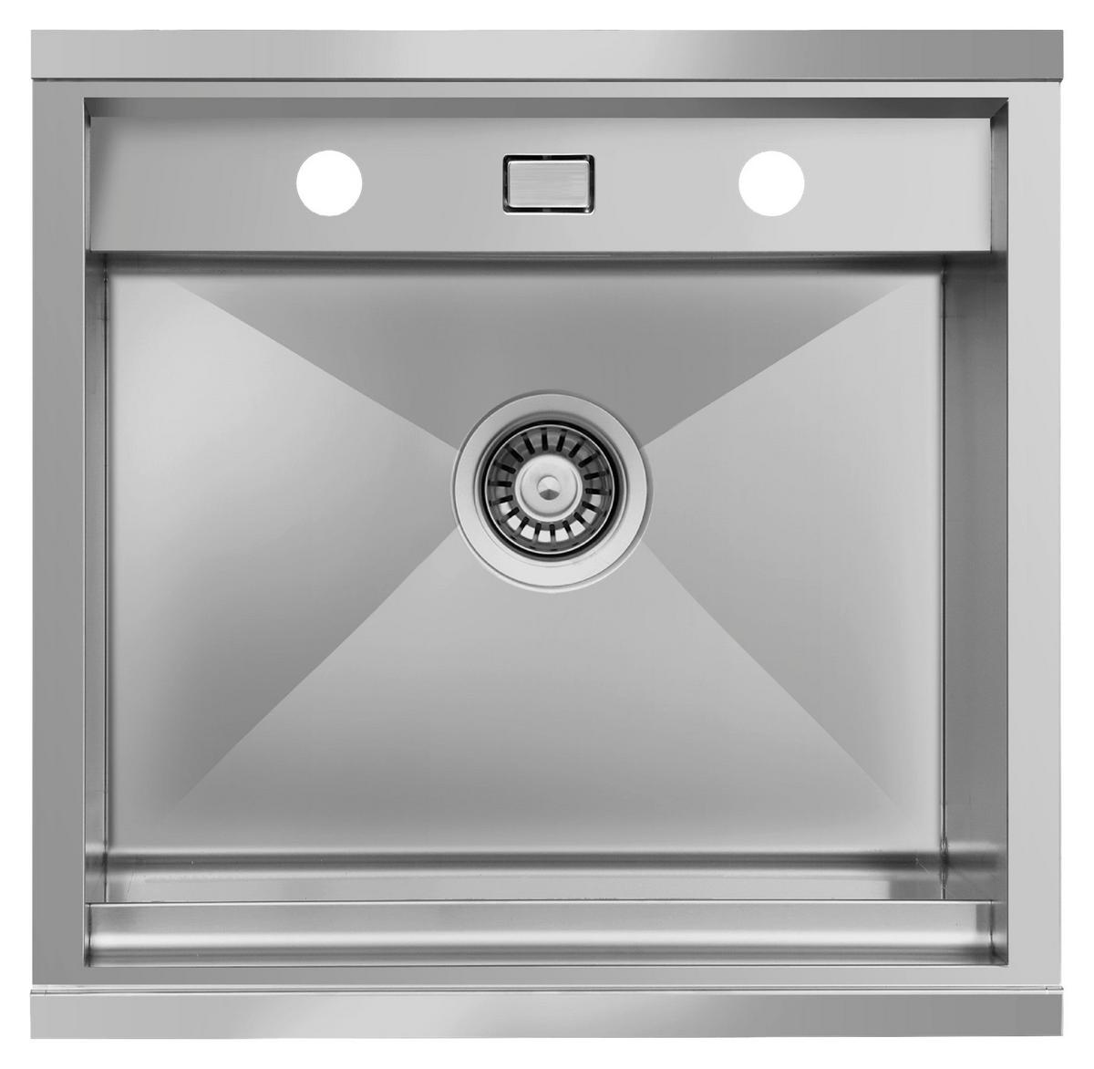Spüle California Edelstahl 52x24,5 cm - Edelstahlfarben, Basics, Metall (52/24,5/50cm) - Respekta